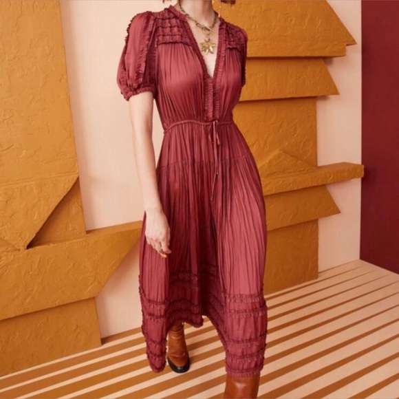 ULLA JOHNSON Rose Dress in desert rose Sz 10 - Picture 2 of 6